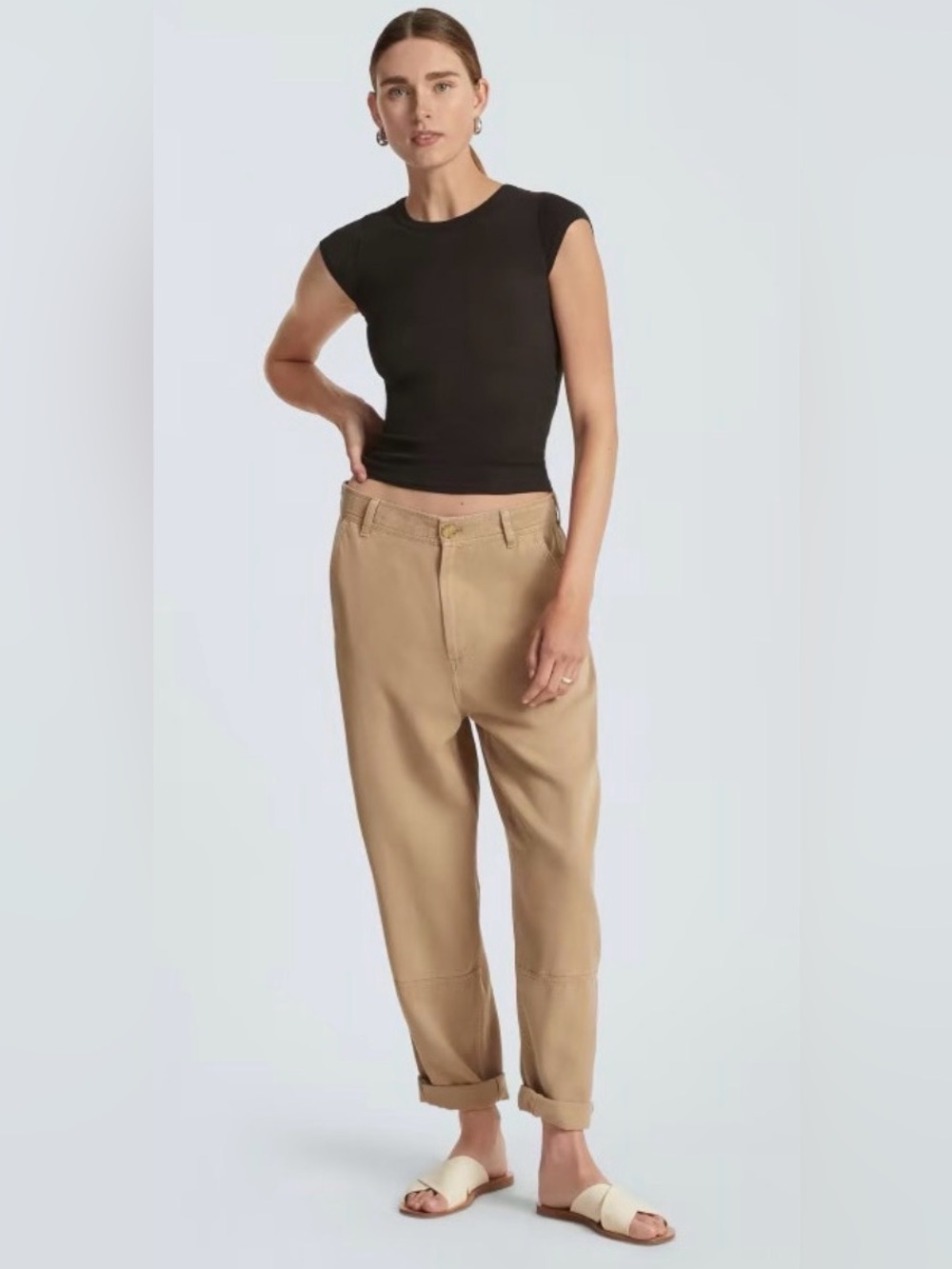 NWT Everlane size 14 Relaxed Chino dark khaki buttersoft tencel sustainable